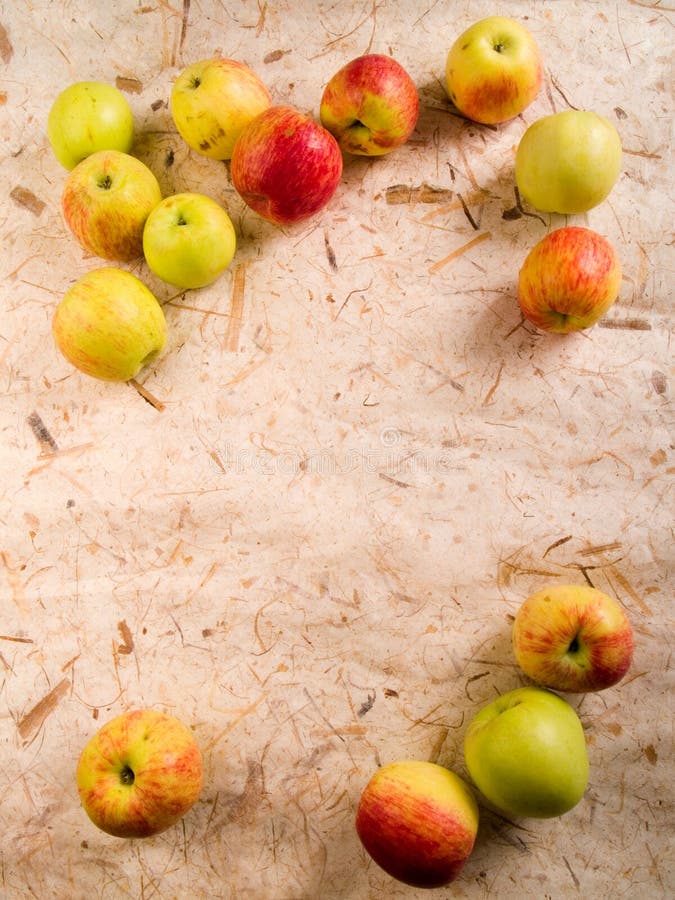 Apples decorative frame with natural background