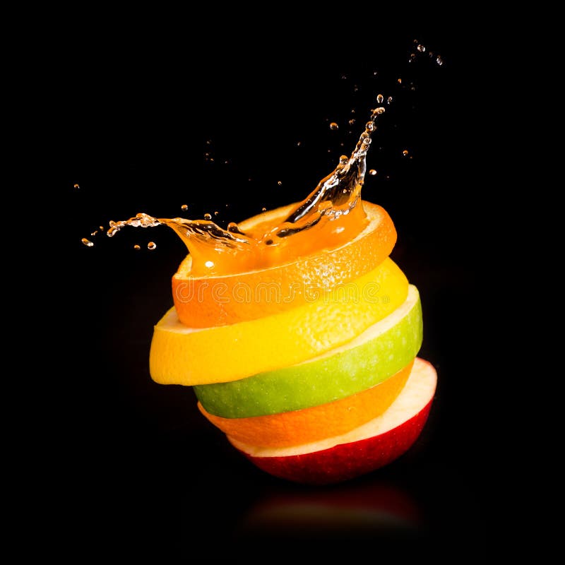 Apples, Orange and Citrus Fruit. Splash Juice. Stock Photo Image of group, dessert 38442960