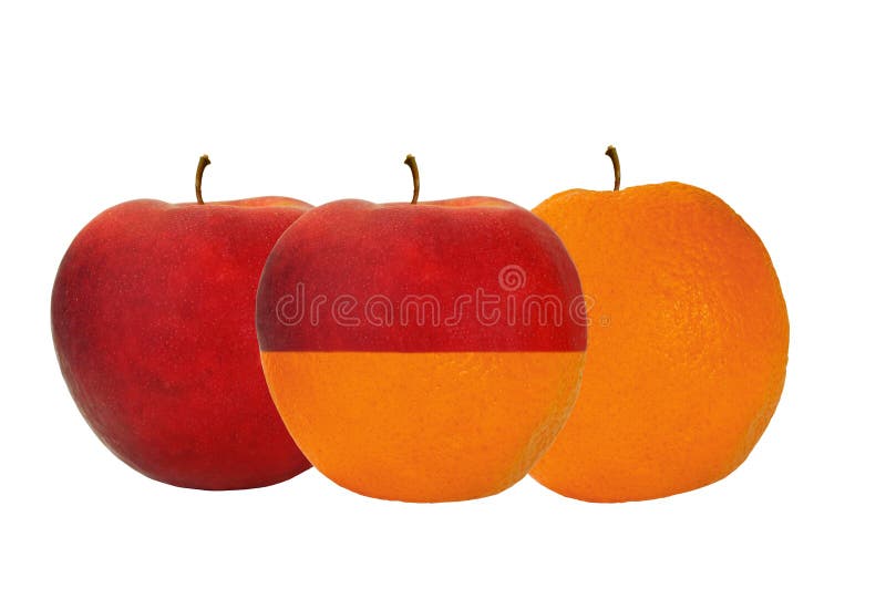 Concept of comparing apples and oranges.