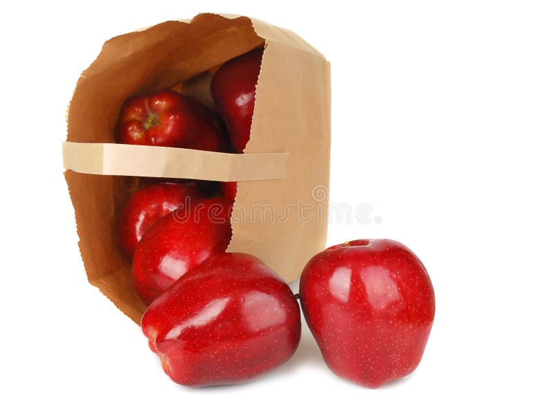 Apples and paper bag