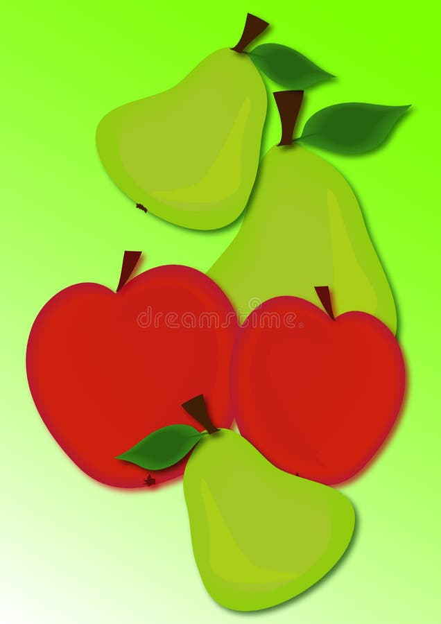 Apples and pears stock illustration. Illustration of citrus 2145916