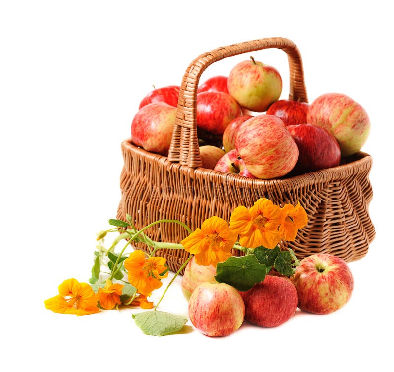 Apples in woven basket