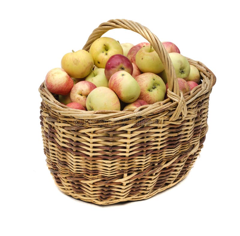 Apples in woven basket