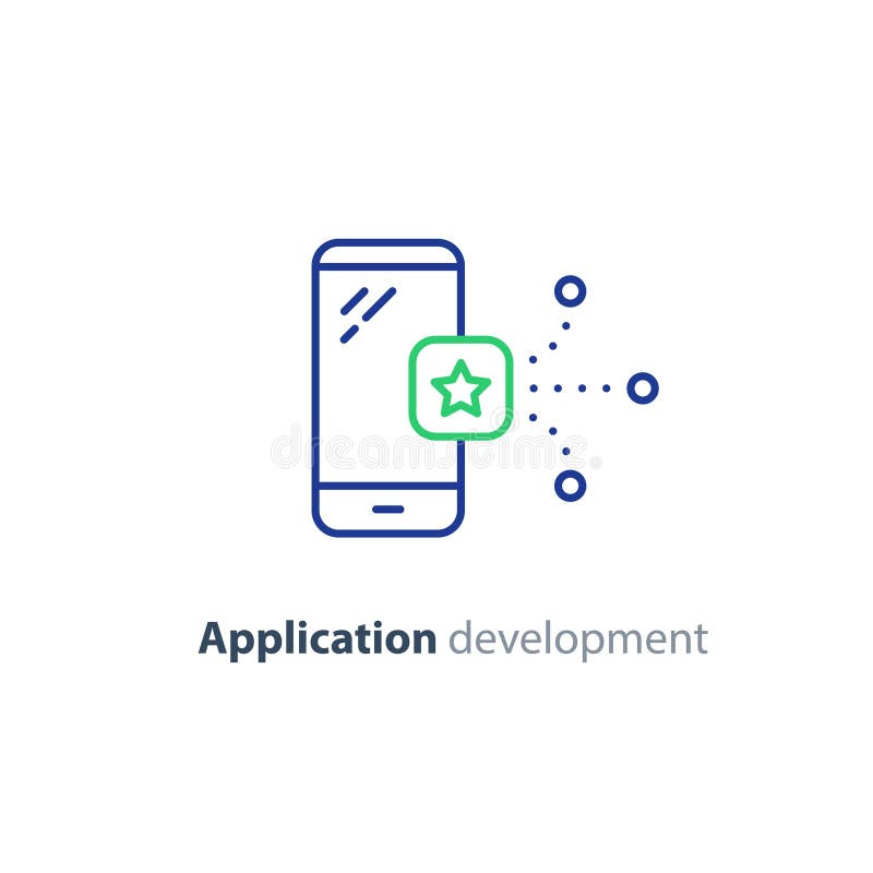 Application icon, mobile app development service, smartphone technology royalty free illustration Application icon, mobile app development service, smartphone technology royalty free illustration