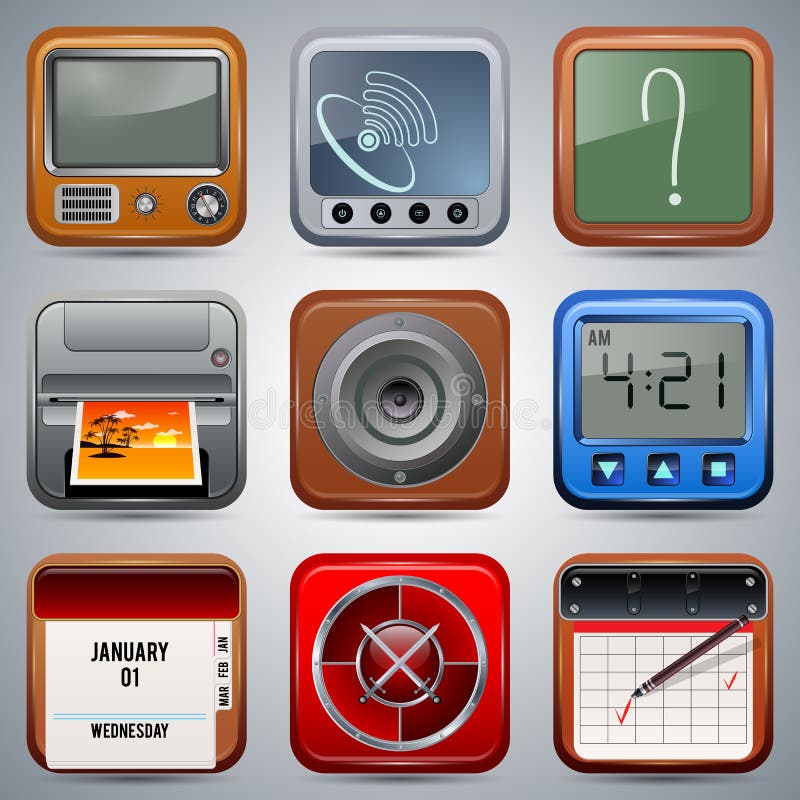 Application icons vector set