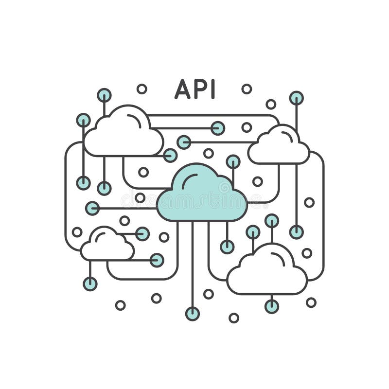 Application Programming Interface API Technology vector illustration Application Programming Interface API Technology vector illustration