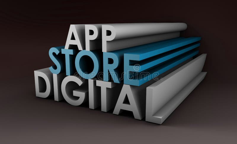 Application Store or Apps Marketplace as Concept. Tech store illustrations