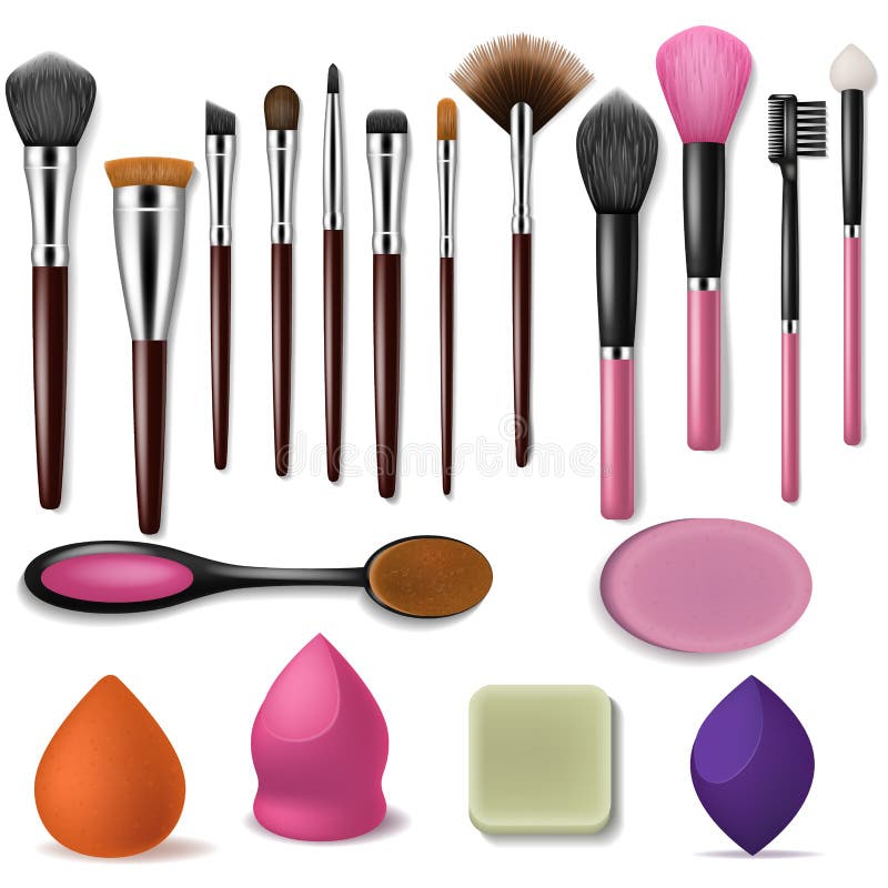 Applicator ομορφιάς βουρτσών Makeup το διανυσματικό επαγγελματικό εξάρτημα και βουρτσισμένα τα μόδα εργαλεία για τη σκόνη κοκκινί διανυσματική απεικόνιση Applicator ομορφιάς βουρτσών Makeup το διανυσματικό επαγγελματικό εξάρτημα και βουρτσισμένα τα μόδα εργαλεία για τη σκόνη κοκκινί διανυσματική απεικόνιση