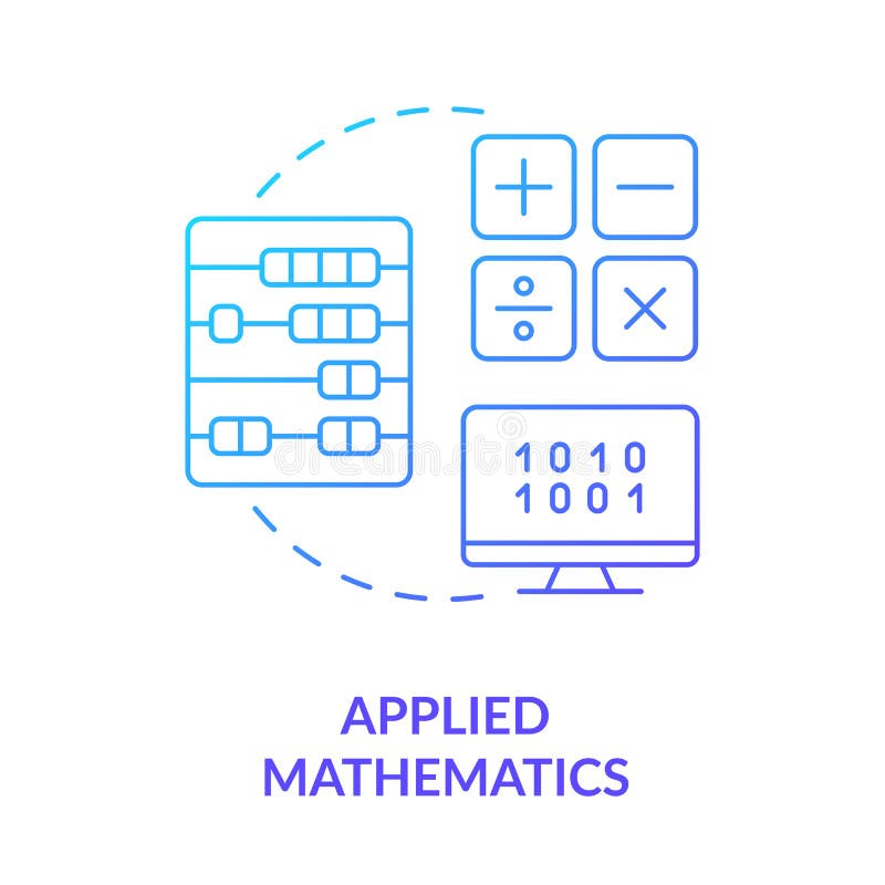 Applied mathematics blue gradient concept icon vector illustration