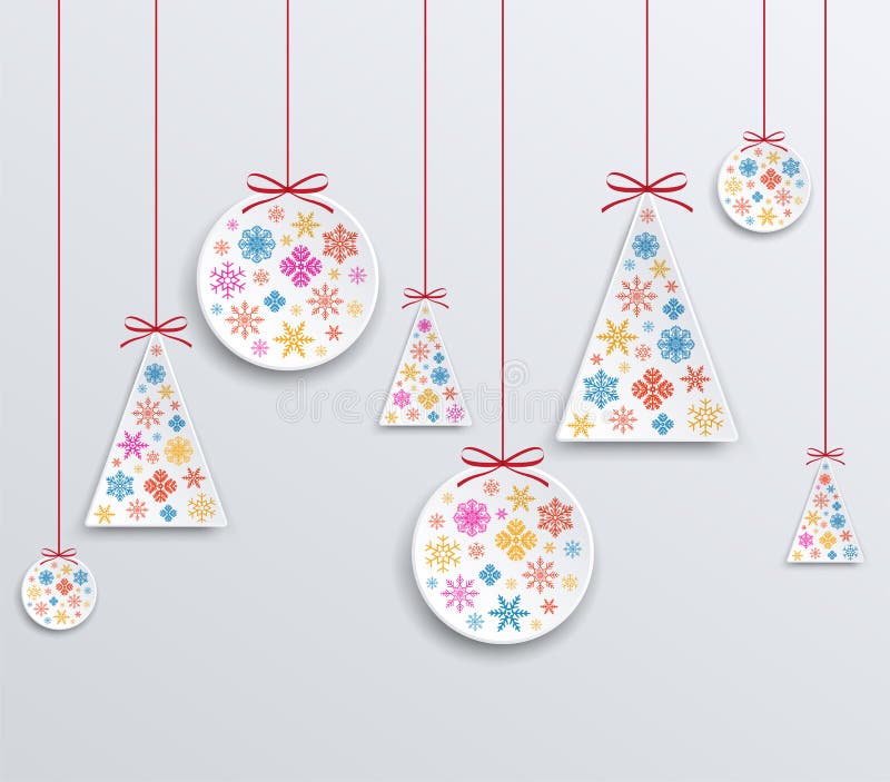 Applique de papier de Noël et de nouvelle année des flocons de neige illustration de vecteur Applique de papier de Noël et de nouvelle année des flocons de neige illustration de vecteur