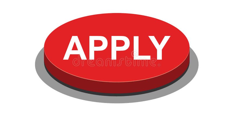 Red Apply Now Button Isolated On White. Clipping Path Included Stock