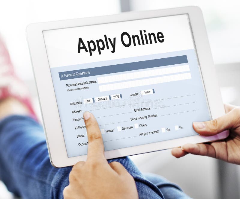 Apply Online Application Form Recruitment Concept stock image