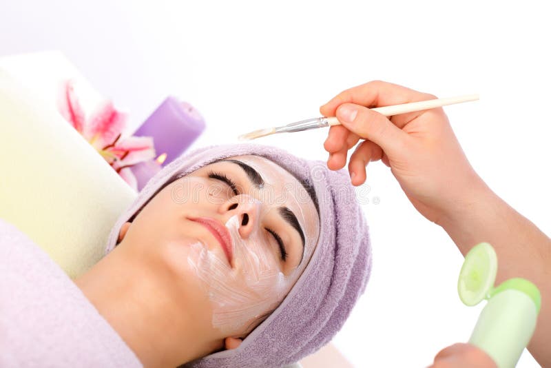Applying Facial Mask stock photography Applying Facial Mask stock photography