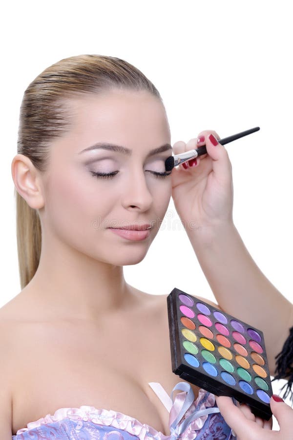 Applying make-up stock photo. Image of skincare, professional - 22454848