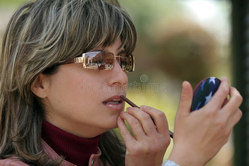 Download Applying makeup stock image. Image of adults, apply, beauty - 104565