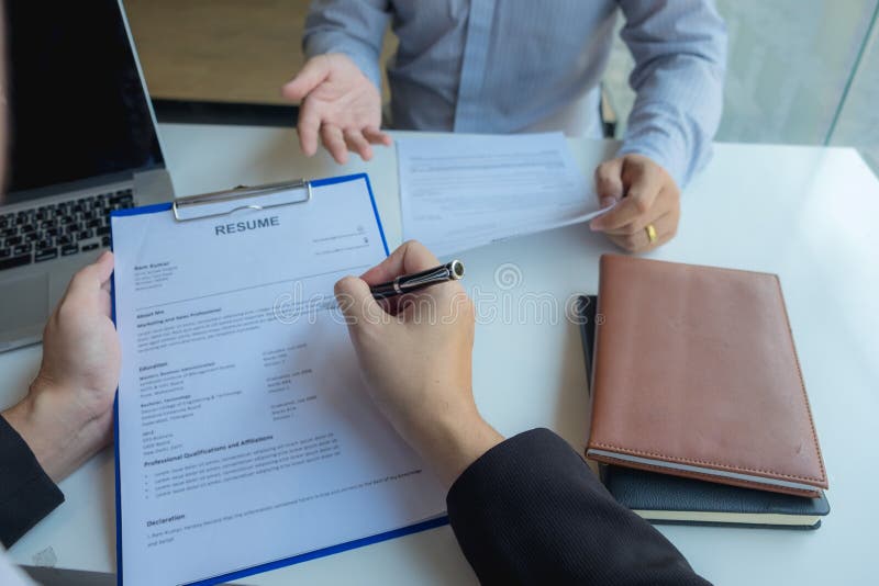 Applying for work, presenting yourself to executives, and applying for business royalty free stock photo