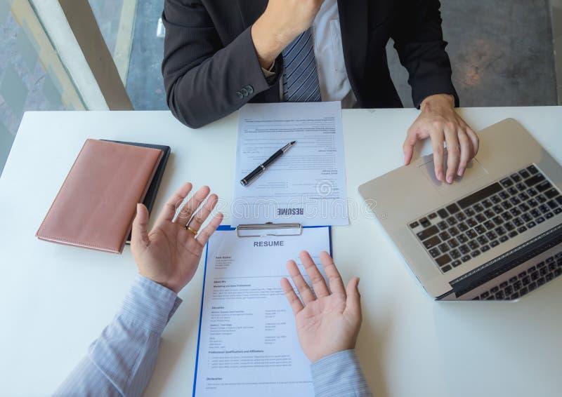 Applying for work, presenting yourself to executives, and applying for business stock image