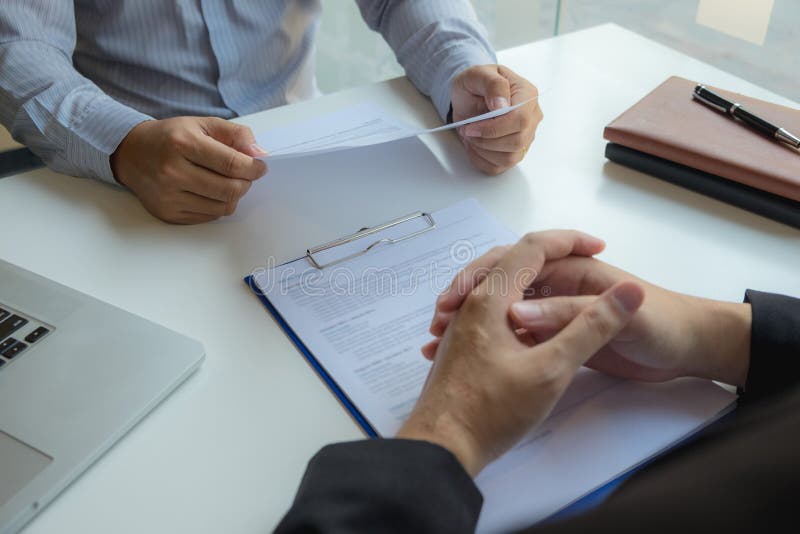 Applying for work, presenting yourself to executives, and applying for business stock image