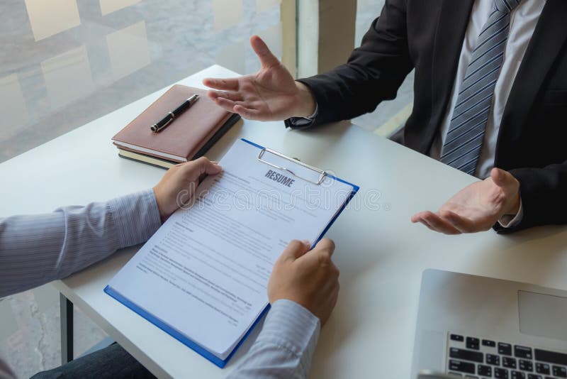 Applying for work, presenting yourself to executives, and applying for business stock photo
