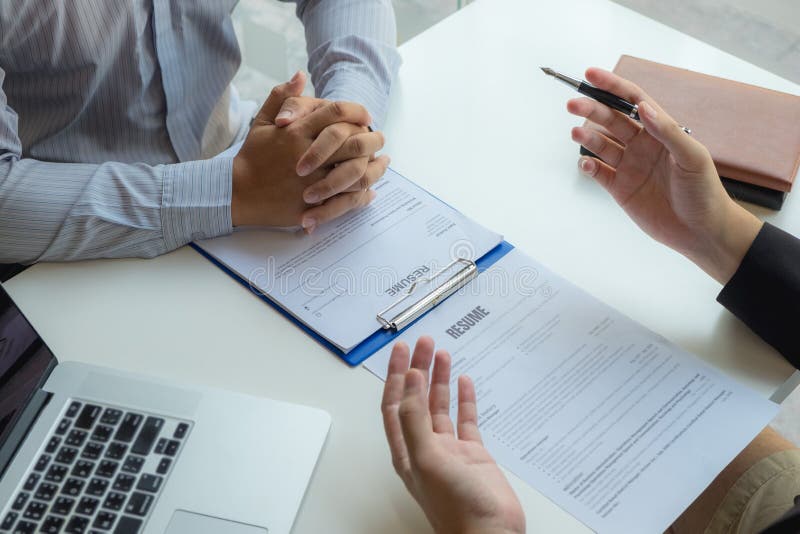 Applying for work, presenting yourself to executives, and applying for business stock image