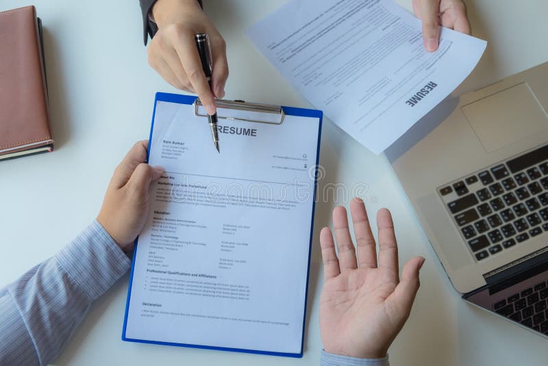 Applying for work, presenting yourself to executives, and applying for business stock image