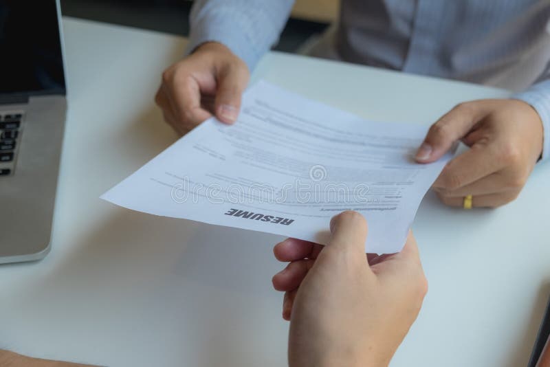 Applying for work, presenting yourself to executives, and applying for business stock image