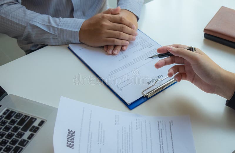 Applying for work, presenting yourself to executives, and applying for business stock photo