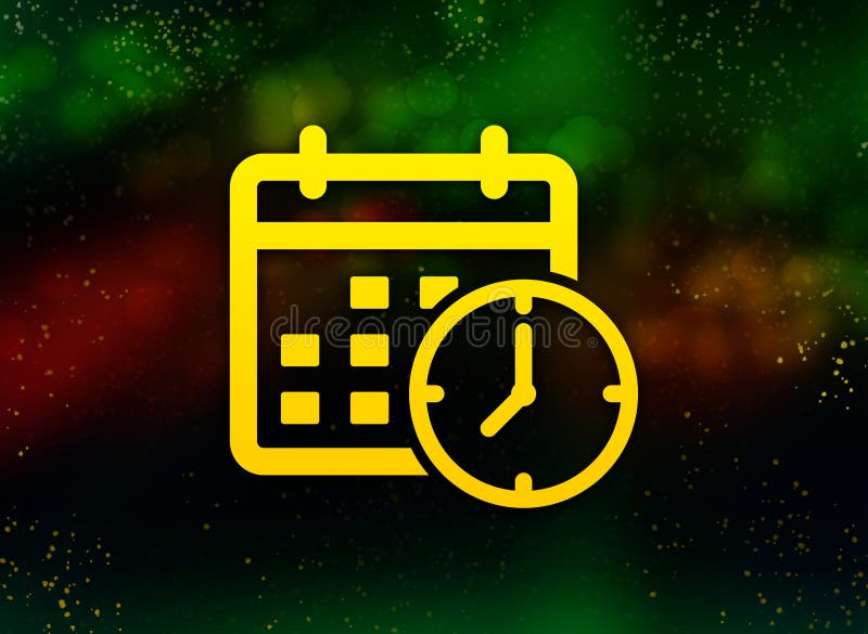 Appointment date calendar icon abstract bokeh dark background stock illustration