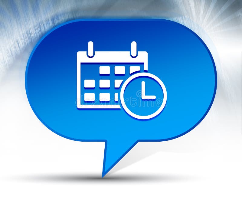 Appointment date calendar icon blue bubble background stock illustration