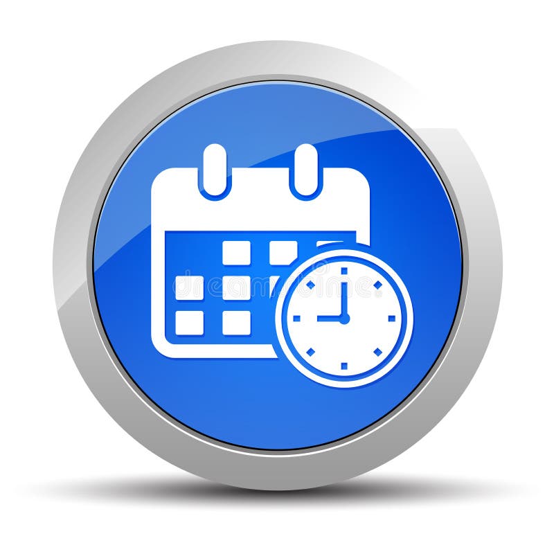 Appointment date calendar icon blue round button illustration vector illustration
