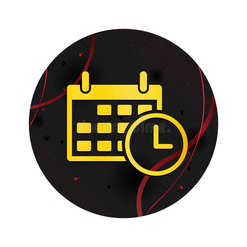 Appointment date calendar icon elegant black round button stock illustration