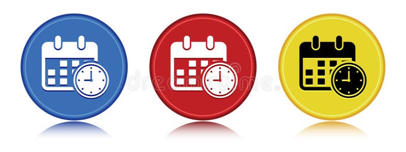 Appointment date calendar icon flat round button set illustration vector illustration