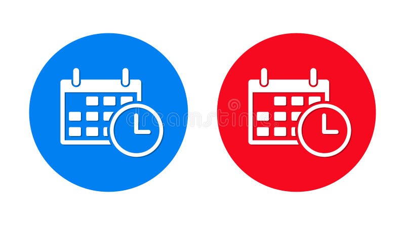 Appointment date calendar icon flat trendy round button set vector illustration