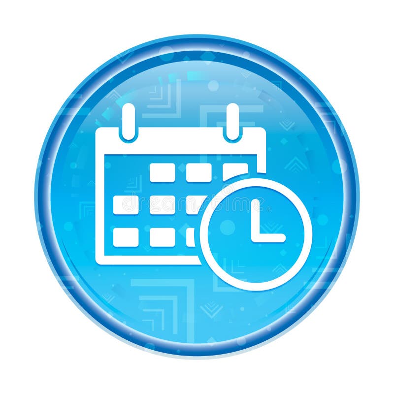Appointment date calendar icon floral blue round button vector illustration