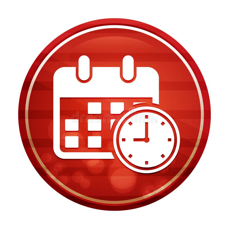 Appointment date calendar icon realistic diagonal motion red round button illustration stock illustration