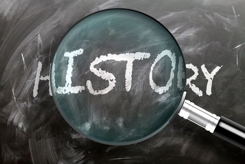 Apprendre, étudier et inspecter l'histoire - image d'une loupe agrandissant l'histoire du mot, symbolisant la recherche, l'explor photo stock Apprendre, étudier et inspecter l'histoire - image d'une loupe agrandissant l'histoire du mot, symbolisant la recherche, l'explor photo stock