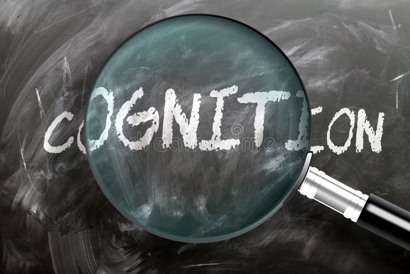 Apprendre, étudier et inspecter la cognition - représenté comme une loupe élargissant la cognition des mots, symbolise la recherc photos libres de droits Apprendre, étudier et inspecter la cognition - représenté comme une loupe élargissant la cognition des mots, symbolise la recherc photos libres de droits