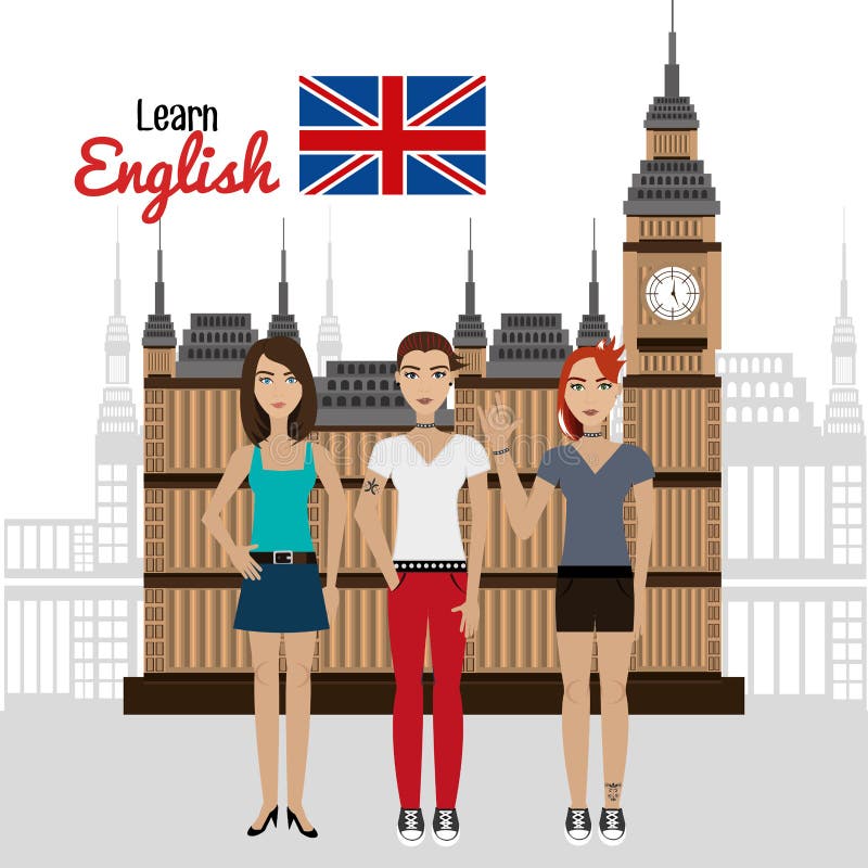 Apprenez La Conception De L'anglais Illustration Stock Illustration
