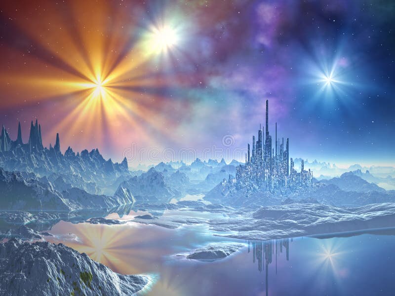 Approach to the Ice Kingdom stock illustration Approach to the Ice Kingdom stock illustration