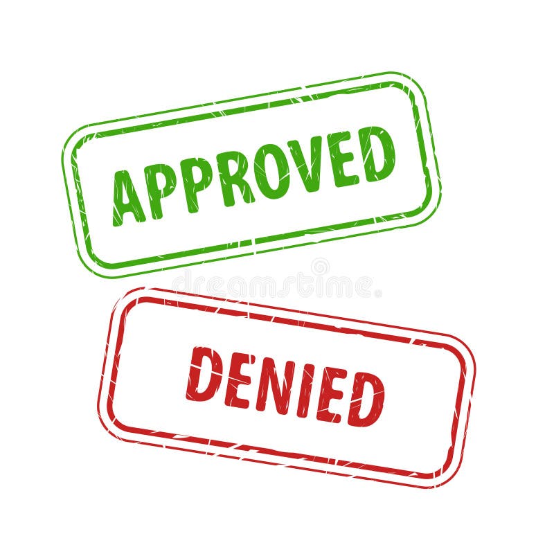 Approved and Denied Vector Stamp Stock Vector - Illustration of access