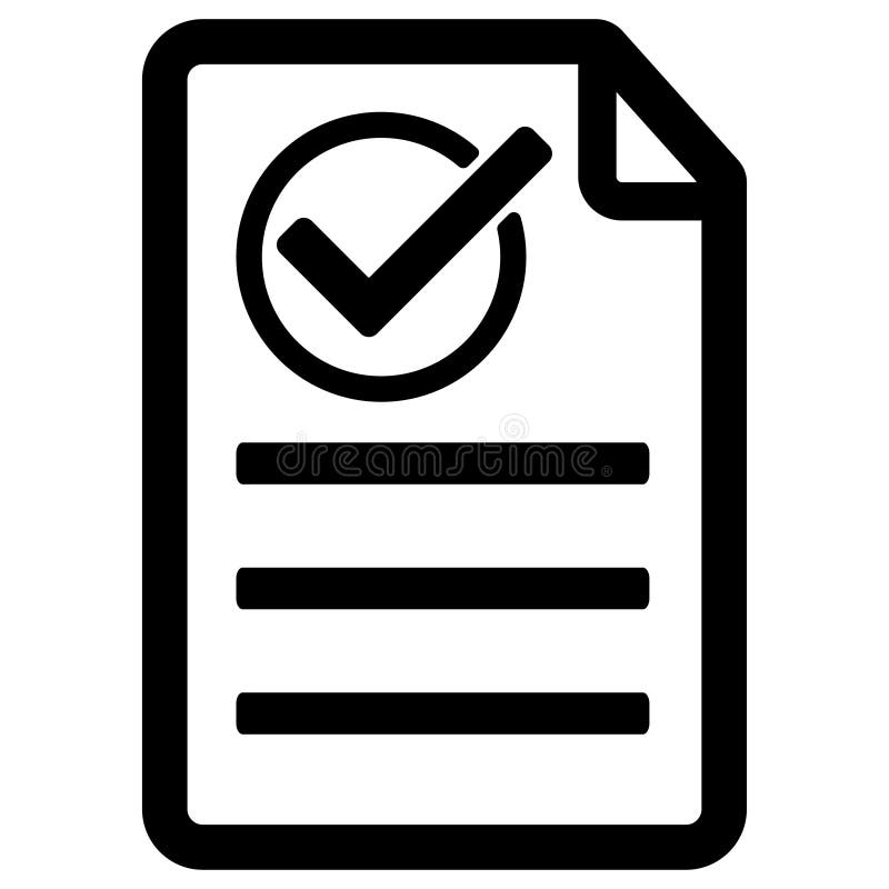Approved Document Line Icon. Accepted or Confirmed Sign. Vector Stock ...