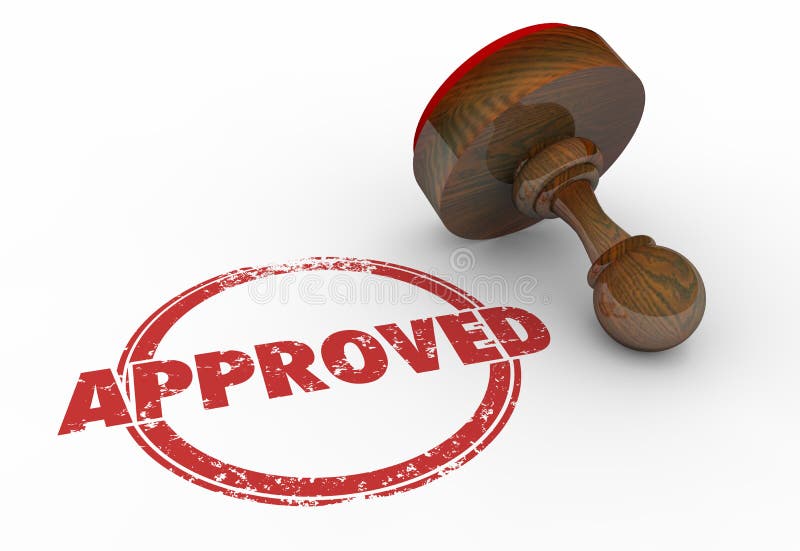 Approved Red Round Stamp Word Accepted