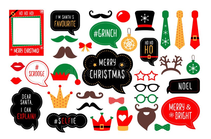 Appui verticaux de cabine de photo de Noël illustration stock Appui verticaux de cabine de photo de Noël illustration stock