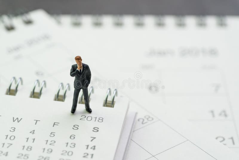 Appuntamento di affari, calendario di riunione dell'ufficio, affare miniatura