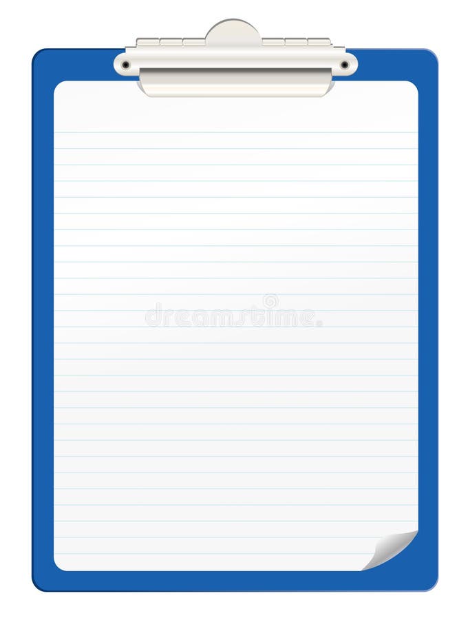 Blue clipboard on white background. Blue clipboard on white background