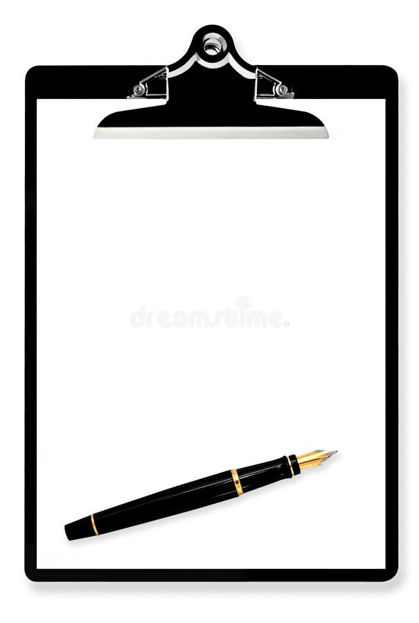 Appunti in bianco con la penna di fontana fotografia stock Appunti in bianco con la penna di fontana fotografia stock