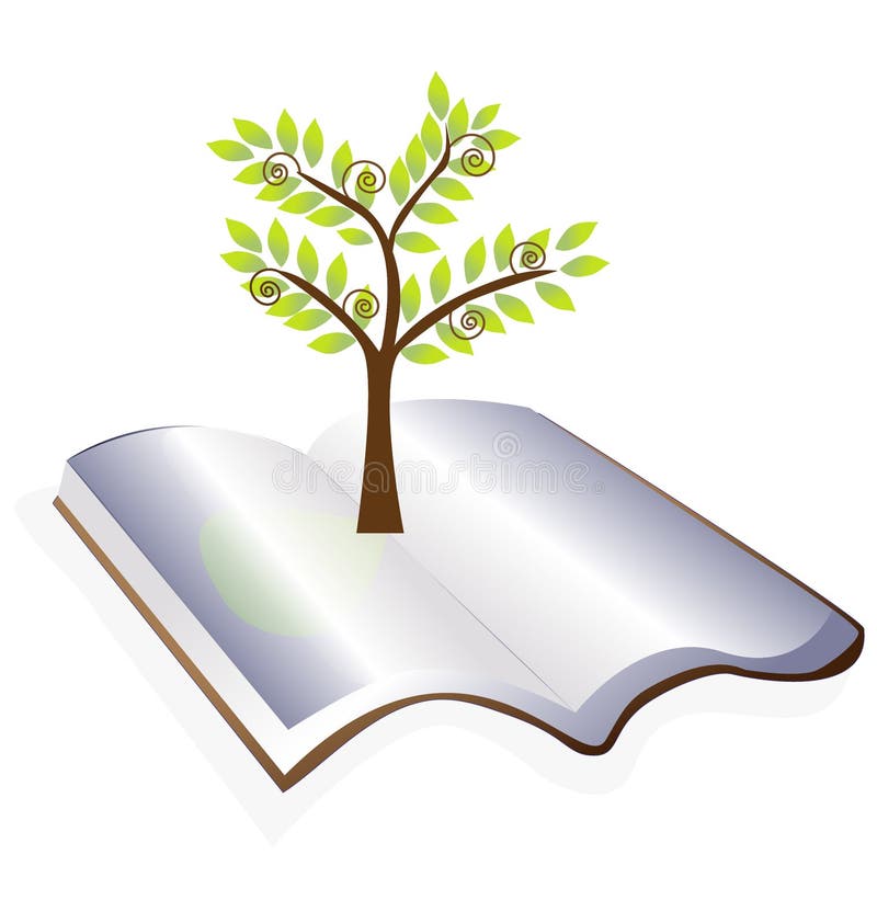 Apra il libro con l'albero royalty illustrazione gratis Apra il libro con l'albero royalty illustrazione gratis