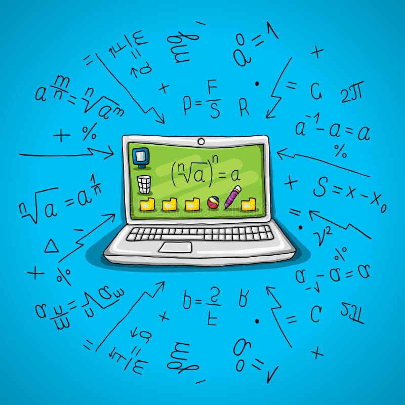 Download Apra Il Taccuino Con Le Formule Matematiche E Geometriche, Il Monitor Sul Carretto Estratto Rjtorom, Cartelle Illustrazione Vettoriale - Illustrazione di logs, sicuro: 56881275
