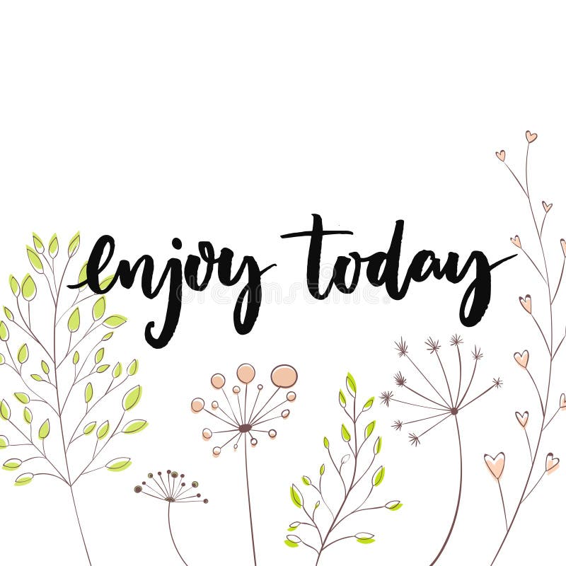 Aprecie hoje Citações inspiradas para o índice social dos meios e cartões inspiradores ilustração do vetor Aprecie hoje Citações inspiradas para o índice social dos meios e cartões inspiradores ilustração do vetor