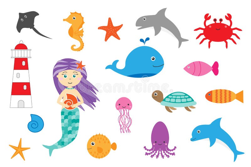 Aprendendo animais do oceano para crianças, jogo da educação do divertimento para o desenvolvimento das crianças, atividade pré-e ilustração stock Aprendendo animais do oceano para crianças, jogo da educação do divertimento para o desenvolvimento das crianças, atividade pré-e ilustração stock